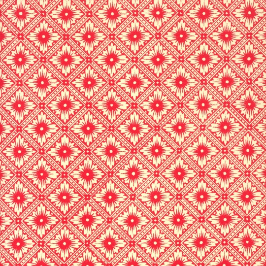 Red Star Flower Print Italian Paper ~ Carta Varese Italy